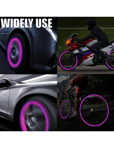 4 Tapas de Válvula de Neumático MEAJOO Rosa Universal