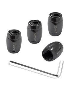 4 Tapones de Válvula de Neumático Gasedin con Bloqueo Negro