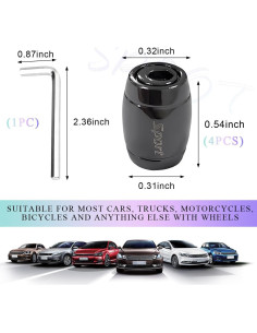 4 Tapones de Válvula de Neumático Gasedin con Bloqueo Negro 2