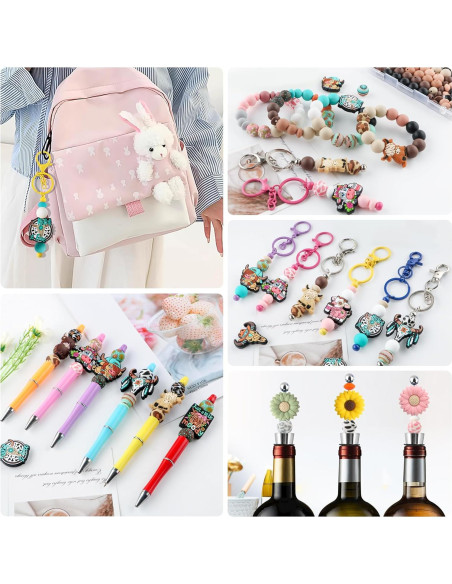 100 Perlas de Silicona HHCFAST Turquesa 15mm y 12mm para DIY