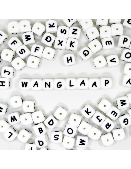 104 Perlas de Letras de Silicona WangLaap 12mm para Accesorios