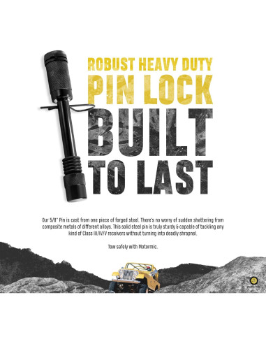 Cerradura de Enganche de Remolque Motormic 5/8" con Clip de Seguridad