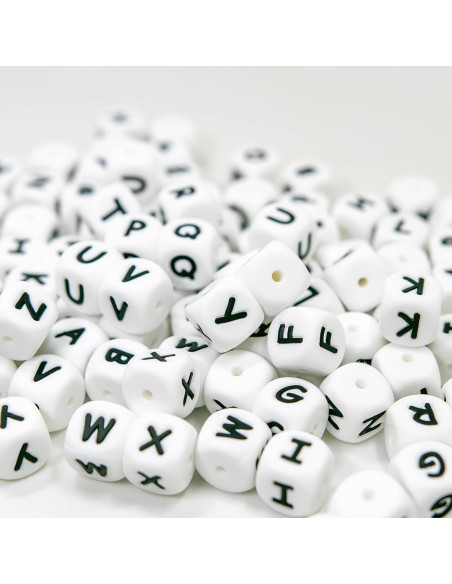 104 Perlas de Letras de Silicona WangLaap 12mm para Accesorios