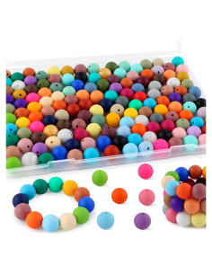 150 Perlas de Silicona Redondas 15mm Kovict Multicolor