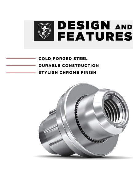 Bloqueos de Rueda White Knight M12x1.25 Cromado - Paquete de 4