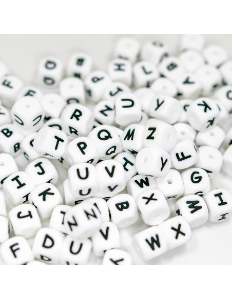 104 Perlas de Letras de Silicona WangLaap 12mm para Accesorios