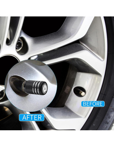 Tapa de Válvula de Neumático Tacoma 4 Piezas Aluminio Negro