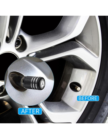 Tapa de Válvula de Neumático Tacoma 4 Piezas Aluminio Negro