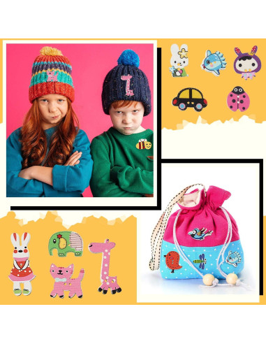 200 Botones de Madera Animales WILLBOND 1.5-3.0 cm DIY