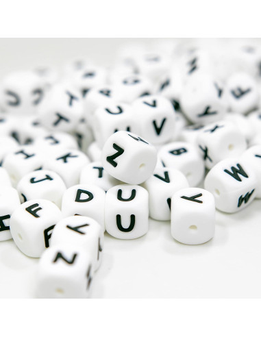 104 Perlas de Letras de Silicona WangLaap 12mm para Accesorios