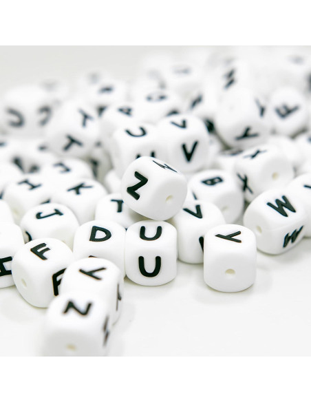 104 Perlas de Letras de Silicona WangLaap 12mm para Accesorios