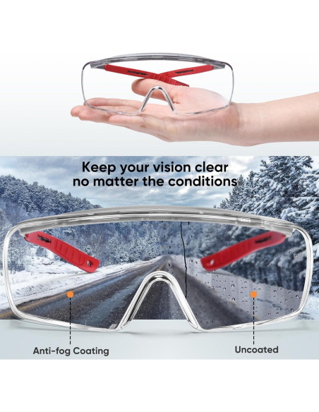 Gafas de Seguridad sobre Gafas Lente Clara TR90 Ajustables