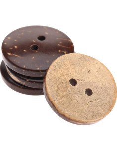 Botones de Coco Natural Dophee 100Pcs 20mm Marrón Costura 2