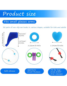 30 Pares de Sujetadores de Gafas de Silicona Antideslizantes 2