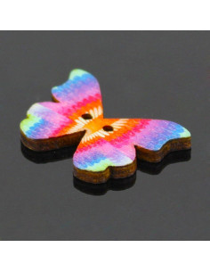50 Botones de Madera Mariposa Multicolor Labriciyon para Manualidades 2