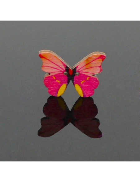 50 Botones de Madera Mariposa Multicolor Labriciyon para Manualidades