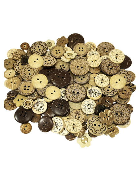 150 Botones de Concha de Coco CNYMANY para Manualidades DIY