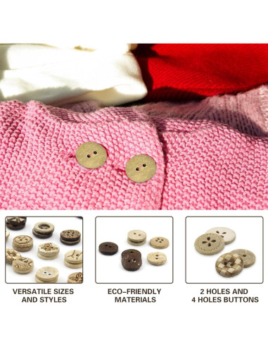 150 Botones de Concha de Coco CNYMANY para Manualidades DIY