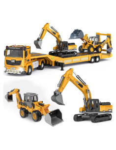 Juego de Camiones Transportadores GLW - Excavadora y Más