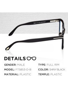 Marco de Gafas Tom Ford FT5853-D-B + Kit de Limpieza eSHADES 2