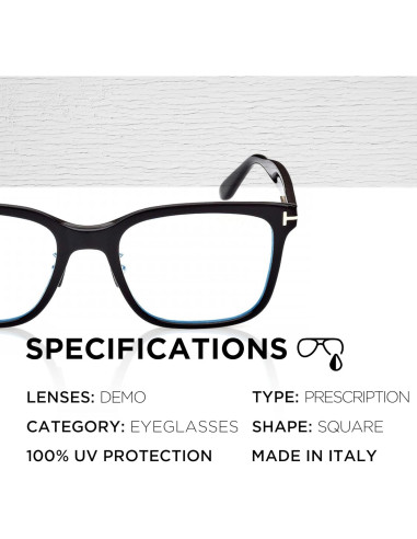 Marco de Gafas Tom Ford FT5853-D-B + Kit de Limpieza eSHADES