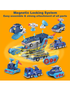 Juguete Desarmable Quercitron 5-en-1 Camiones y Robot 2