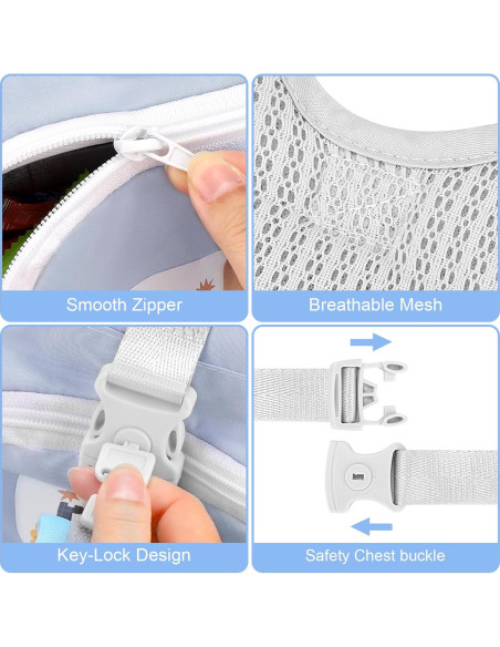 Arnés de Bebé Accmor Azul Ajustable con Correa Antipérdida