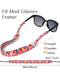 Correas Flotantes para Gafas Flutesan 6 Piezas Neopreno Hawaiano 2