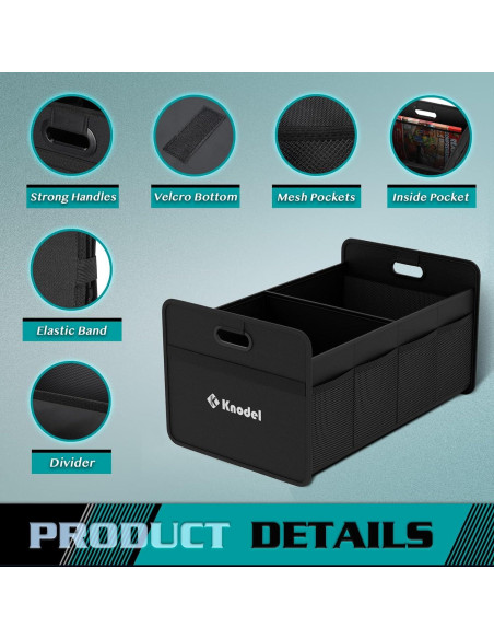 Organizador de Maletero K KNODEL Plegable Pequeño Negro