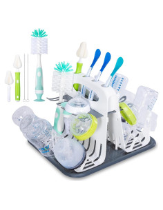 Secador de Biberones CAREBABYMORE con 6 Cepillos, Blanco