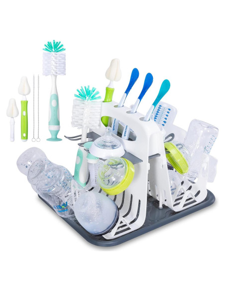 Secador de Biberones CAREBABYMORE con 6 Cepillos, Blanco