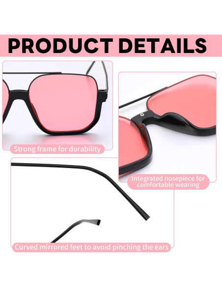 Gafas de Sol Retro Cuadradas UV Protección 70s - 3 Pcs Gafas de Sol Retro Cuadradas UV Protección 70s - 3 Pcs