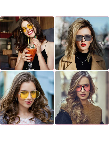 Gafas de Sol Retro Cuadradas UV Protección 70s - 3 Pcs Gafas de Sol Retro Cuadradas UV Protección 70s - 3 Pcs