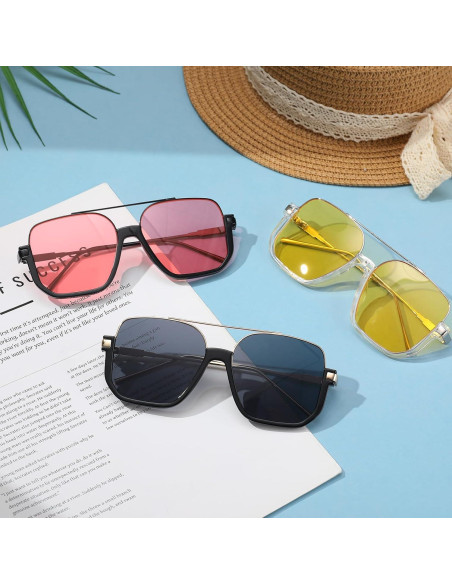 Gafas de Sol Retro Cuadradas UV Protección 70s - 3 Pcs Gafas de Sol Retro Cuadradas UV Protección 70s - 3 Pcs