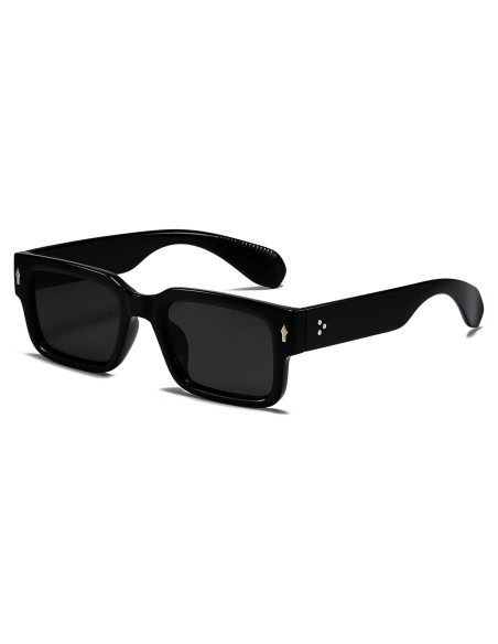 Gafas de sol cuadradas EYLRIM UV400 para unisex, negras