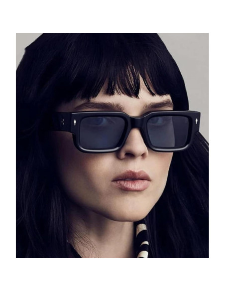 Gafas de sol cuadradas EYLRIM UV400 para unisex, negras