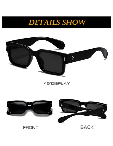 Gafas de sol cuadradas EYLRIM UV400 para unisex, negras