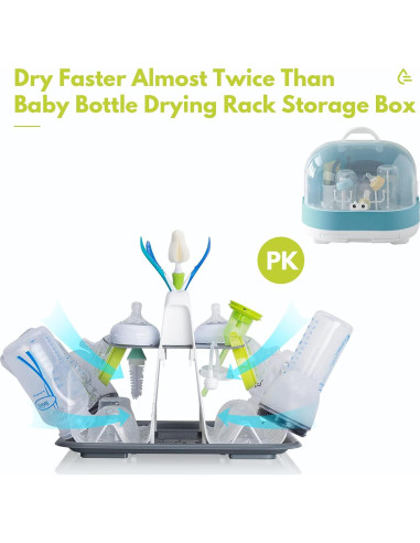 Secador de Biberones CAREBABYMORE con 6 Cepillos, Blanco