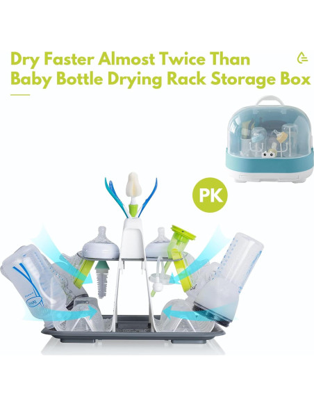 Secador de Biberones CAREBABYMORE con 6 Cepillos, Blanco