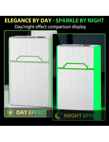 Estuche para Cigarrillos Masseul Negro con Encendedor Eléctrico