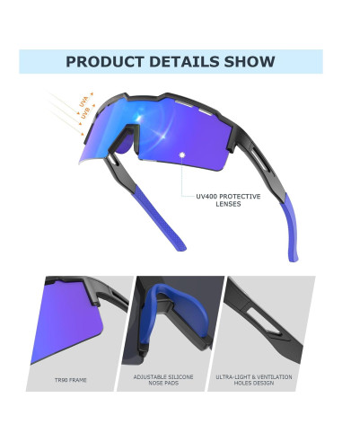 Gafas de Sol Deportivas KALIYADI Polarizadas UV400 Hombres