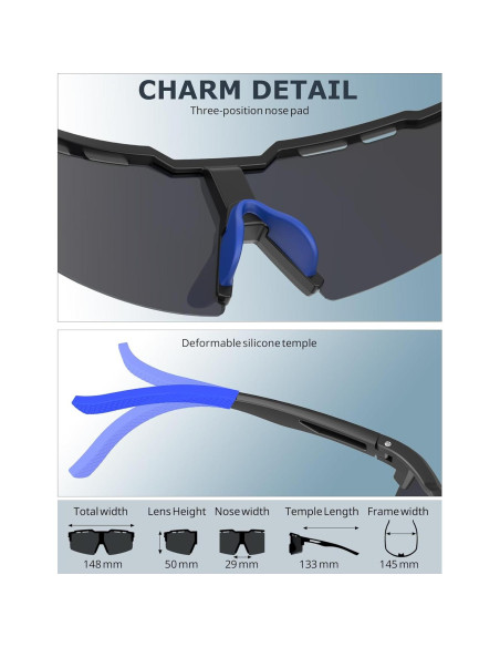 Gafas de Sol Deportivas KALIYADI Polarizadas UV400 Hombres