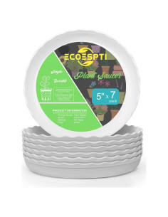 Paquete de 7 bandejas de plástico ECOESPTI 14.8 cm blancas