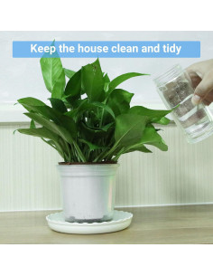 Paquete de 7 bandejas de plástico ECOESPTI 14.8 cm blancas 2