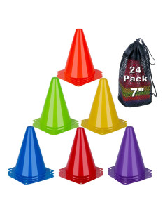 Conos de Entrenamiento Cyrico 7 Pulgadas - Paquete de 24 Multicolor