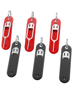 6 Piezas Herramienta Extracción Tarjeta SIM CITYWAY - Rojo y Negro 2