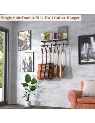 Soporte de Pared para Guitarras Keebofly 6 Ganchos Ajustable