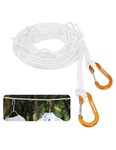 Cuerda de Ropa Portátil Vigorport 3.81m Nylon Blanca Antideslizante