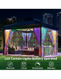 Luces de Cortina LED Multicolor 3m x 3m Ryblgled 300 LEDs 2