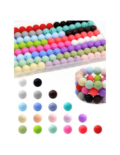 120 Perlas de Silicona 15mm FIVEIZERO en 20 Colores Mezclados
